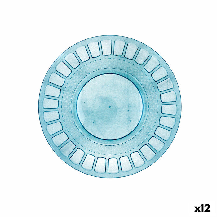 Flat Plate Quid Gaia Turquoise Plastic Ø 19 cm (12 Units)
