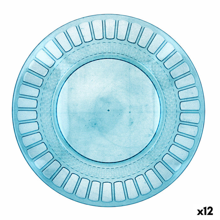 Flat Plate Quid Gaia Turquoise Plastic Ø 26 cm (12 Units)