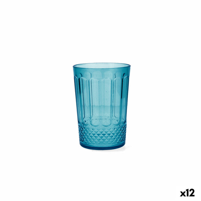 Glass for water Quid Gaia Turquoise Plastic 400 ml (12 Units)