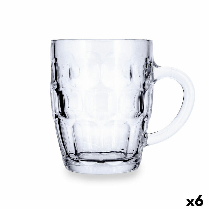 Beer Mug Quid Espuma Transparent Glass 560 ml (6 Units)