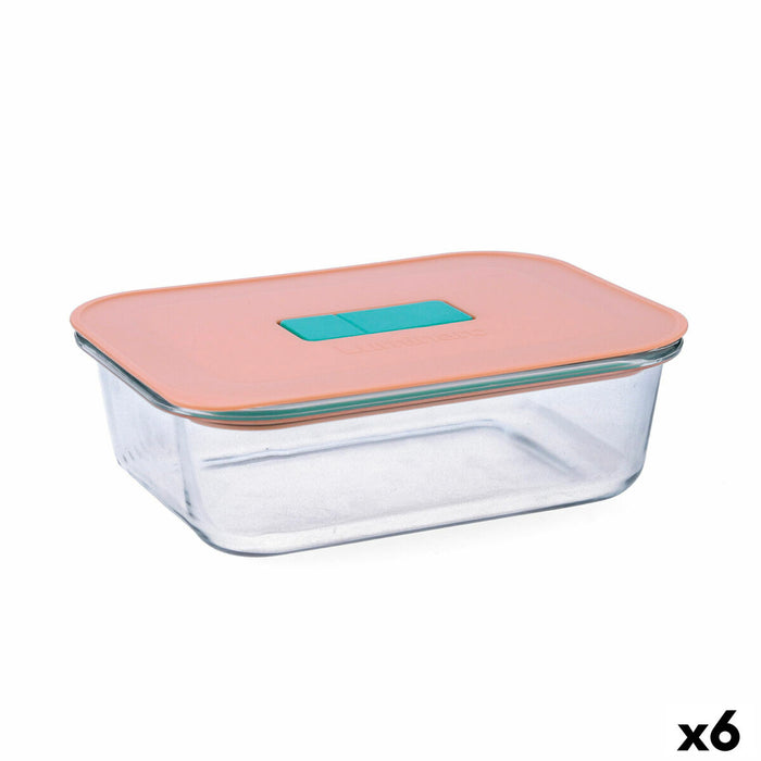 Hermetic Lunch Box Luminarc Joy Orange Glass 1,04 L (6 Units)