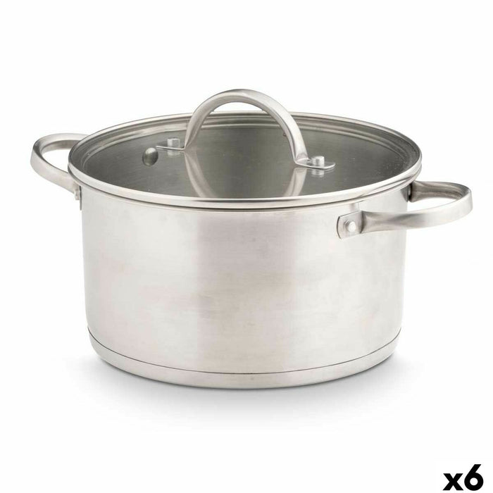 Casserole with glass lid Kinvara Silver 3,8 L 29 x 12 x 22 cm 29 x 16 x 22 cm Induction (6 Units)