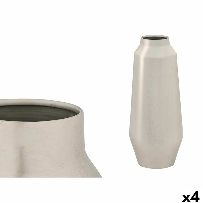 Vase Gift Decor Silver Iron 18 x 40 x 18 cm 39 x 17 x 39 cm (4 Units)