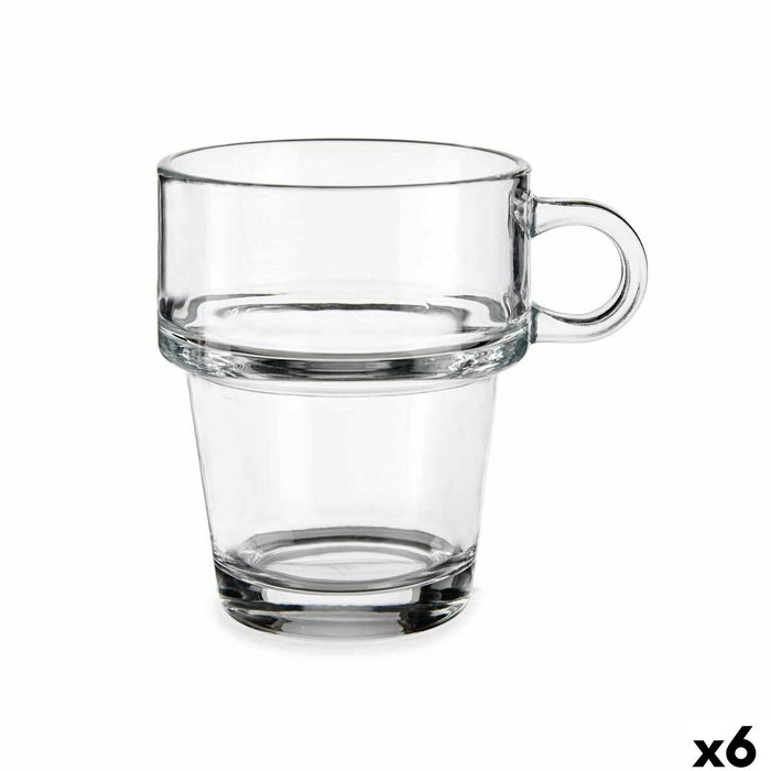 Tea and coffee cup Vivalto Transparent Glass 270 ml (6 Units)