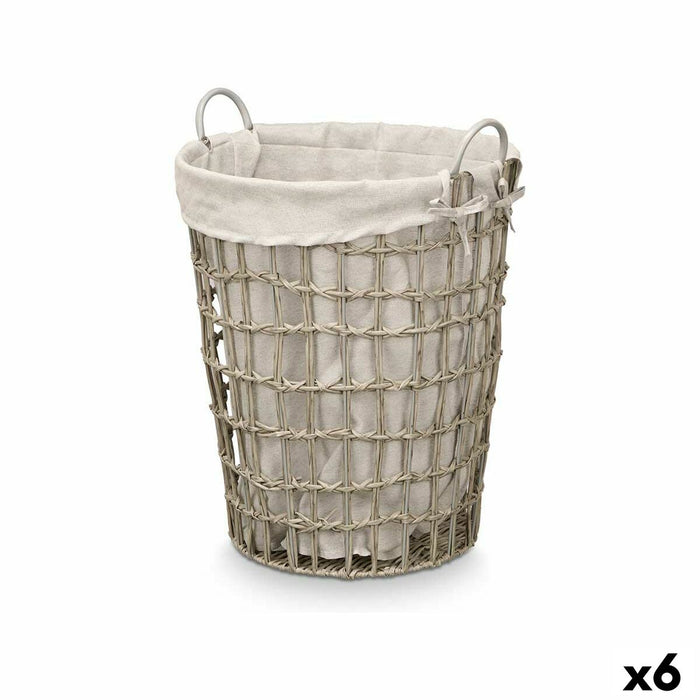 Basket Kipit Grey Polyester Cloth polypropylene Iron Plastic 50 % cotton (6 Units)