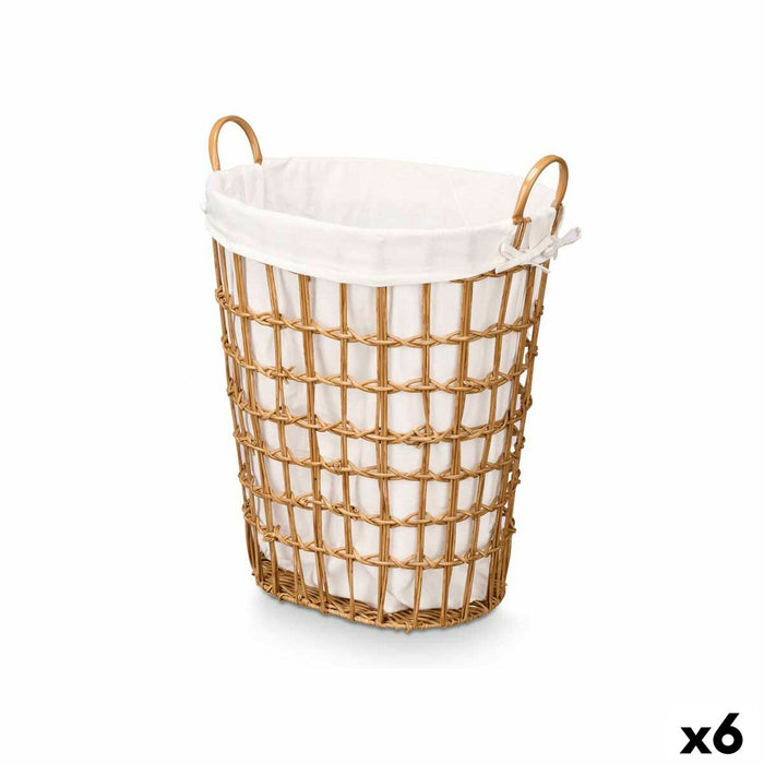 Basket Kipit Natural Polyester Cloth polypropylene Iron Plastic 50 % cotton (6 Units)