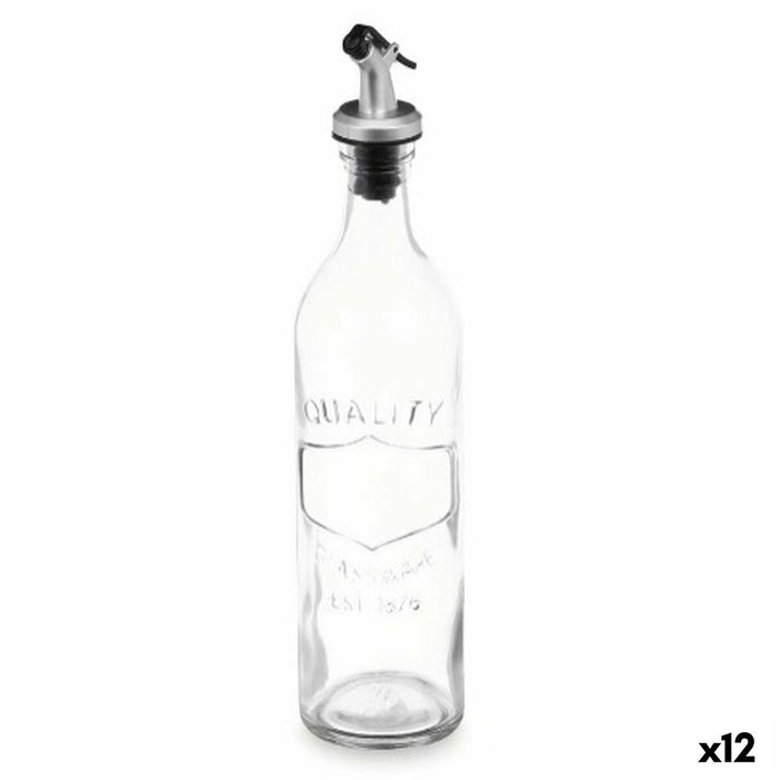 Cruet Vivalto Transparent Glass Silicone polypropylene 500 ml (12 Units)