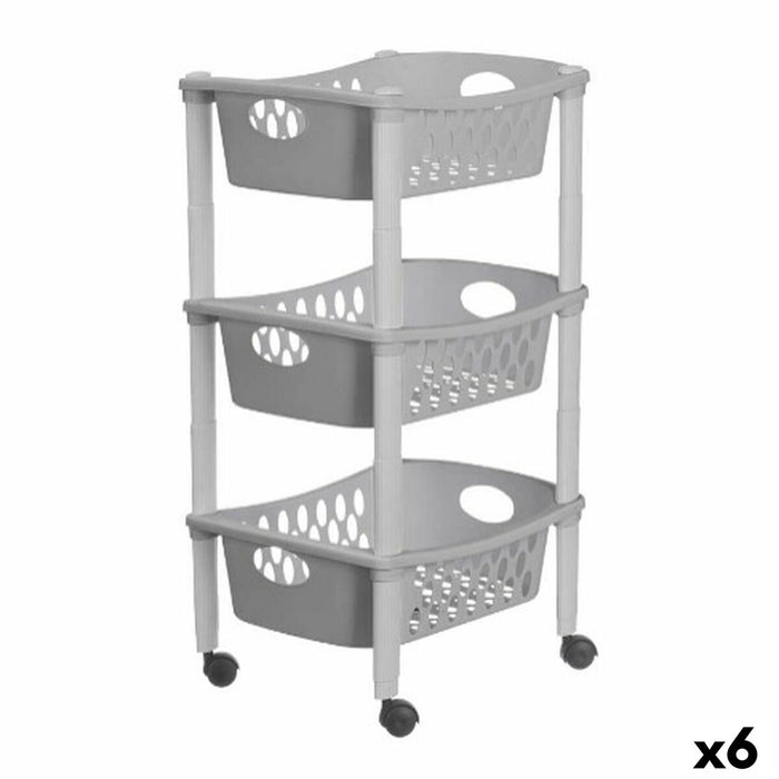 Vegetable trolley Stefanplast Grey Plastic 40 x 29,5 x 68,5 cm (6 Units)