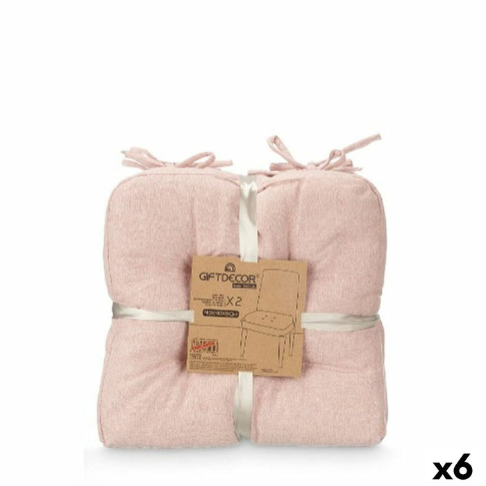 Set of cushions Gift Decor Pink 40 x 40 x 7 cm 2 Pieces (6 Units)