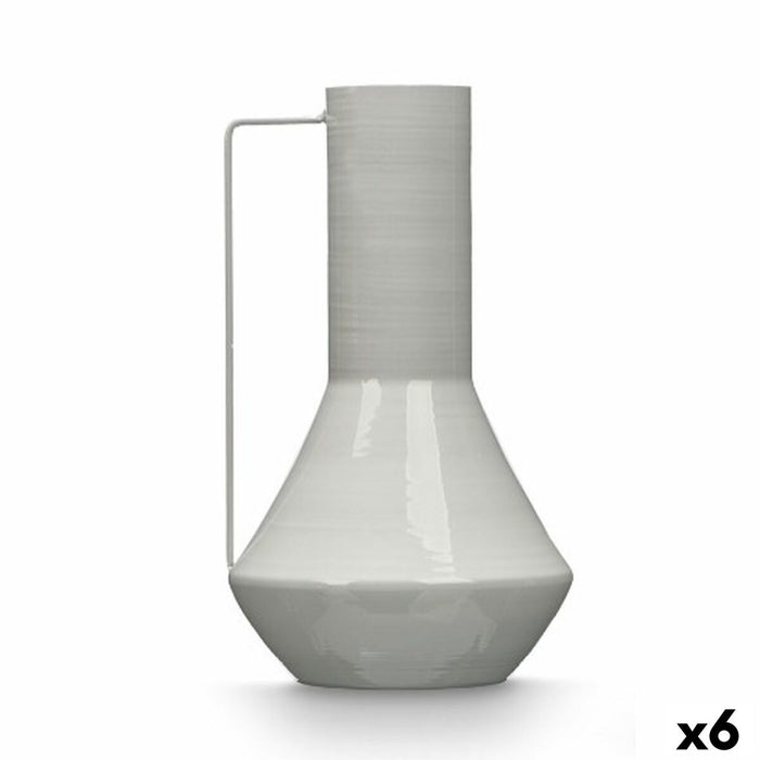 Vase Gift Decor Grey Iron Conical 17 x 29 x 7 cm (6 Units)