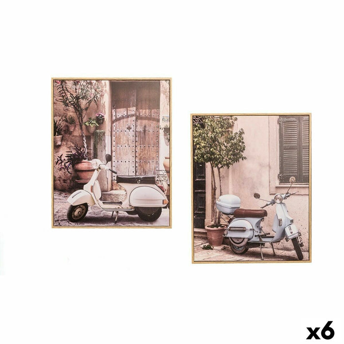 Canvas Gift Decor Blue Green Grey Vespa 40 x 3 x 50 cm (6 Units)