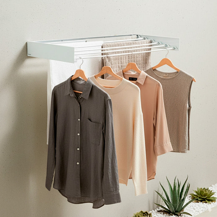 Foldable Extendable Retractable Wall Clothes Drying Rack Dryva 100 InnovaGoods