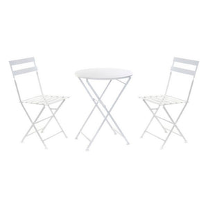 Table set with 2 chairs DKD Home Decor White 80 cm 60 x 60 x 70 cm (3 pcs)