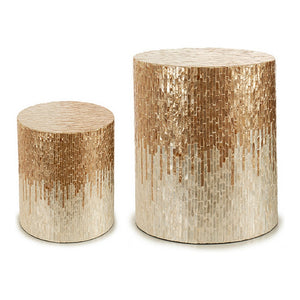 Stool Silver Golden Mother of pearl DM (40 x 46 x 40	 cm)